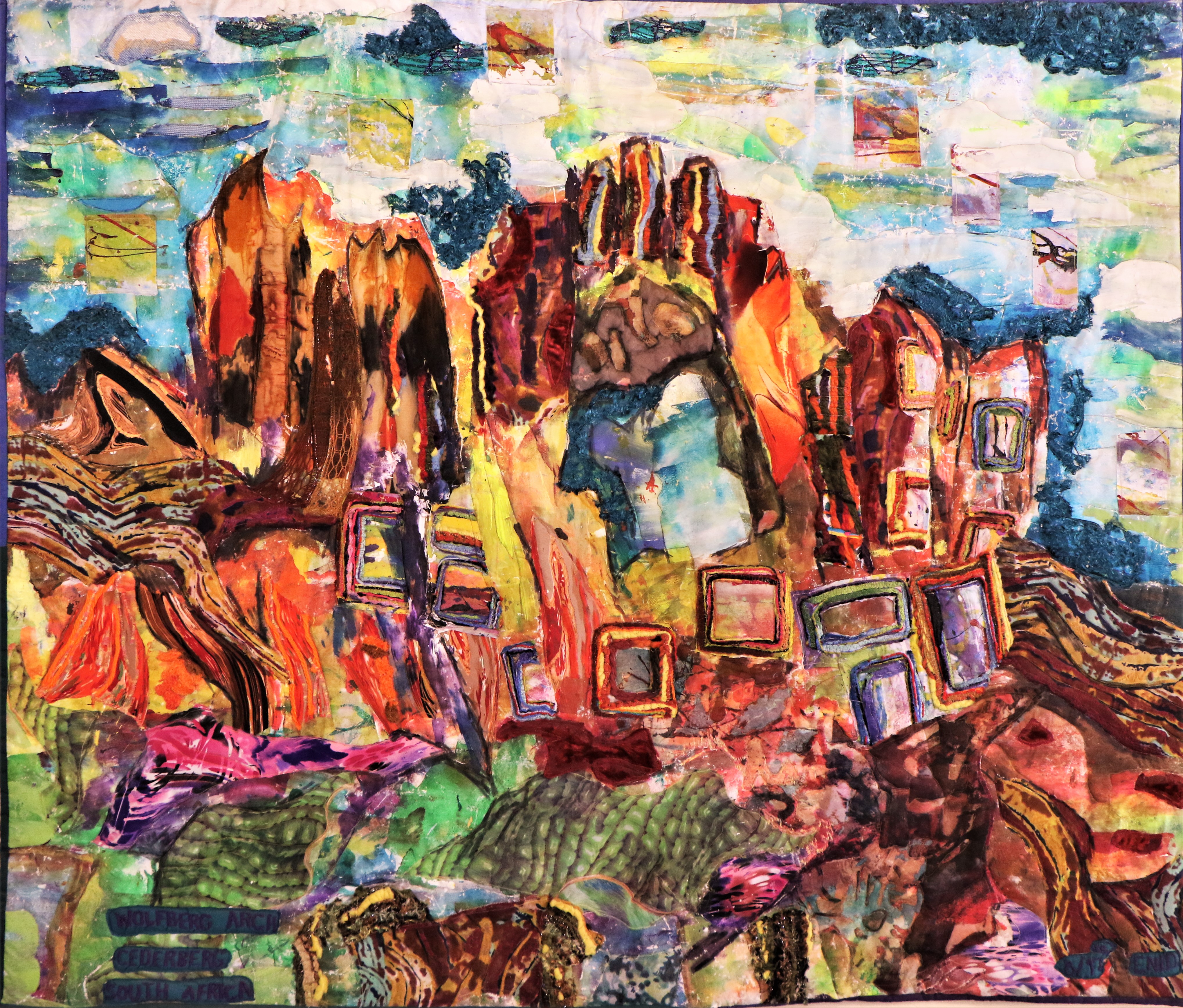 Wolffberg Arch — art quilt by Enid Viljoen, fibre artist